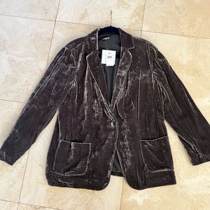 J.Jill Velour Blazer Dark Charcoal NWT Ret $149